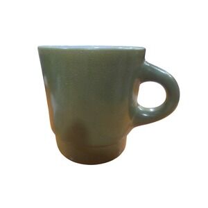 Anchor Hocking Fire King Avocado Green Round Handle Stackable  set of 4 mugs